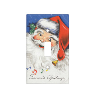 Vintage Christmas, Jolly Santa Claus with Music Light Switch Cover