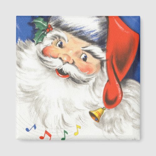 Vintage Christmas Jolly Santa Claus with Music Magnet