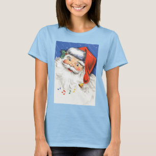 Vintage Christmas, Jolly Santa Claus with Music T-Shirt