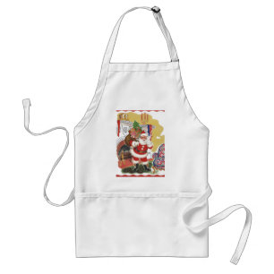 Vintage Christmas, Jolly Santa Claus with Presents Adult Apron