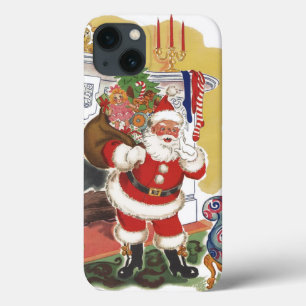 Vintage Christmas, Jolly Santa Claus with Presents iPhone 13 Case