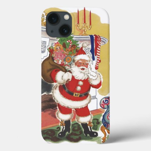 Vintage Christmas Jolly Santa Claus with Presents iPhone 13 Case