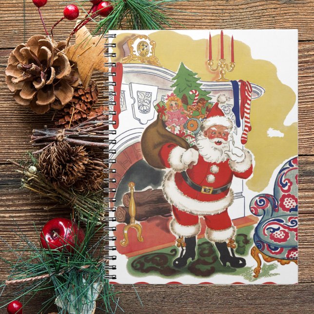 Vintage Christmas, Jolly Santa Claus with Presents Notebook (Creator Uploaded)