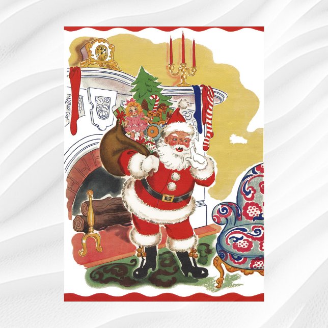 Vintage Christmas, Jolly Santa Claus with Presents Poster (Creator Uploaded)