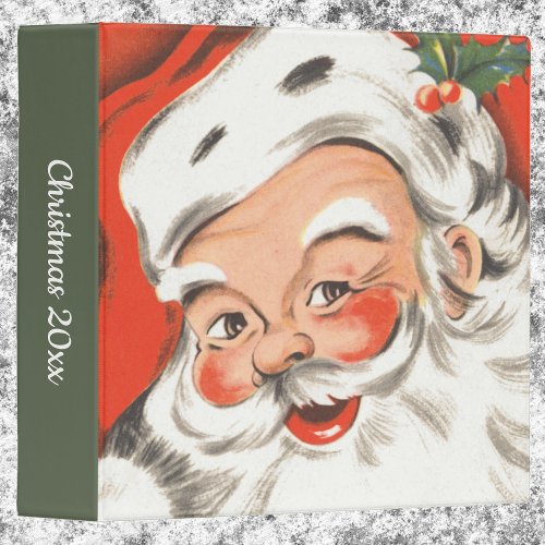 Vintage Christmas Jolly Santa Claus with Smile 3 Ring Binder