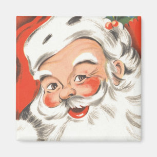 Vintage Christmas, Jolly Santa Claus with Smile Magnet