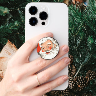 Vintage Christmas, Jolly Santa Claus with Smile PopSocket