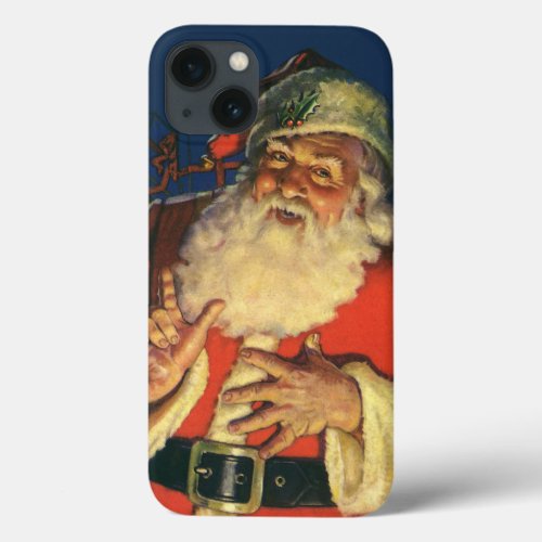 Vintage Christmas Jolly Santa Claus with Toys iPhone 13 Case