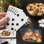Vintage Christmas, Jolly Santa Claus with Toys Poker Cards<br><div class="desc">Vintage illustration Merry Christmas holiday design featuring a happy,  jolly Santa Claus with a long white beard and a hat carrying a sack full of toys on Christmas Eve.</div>