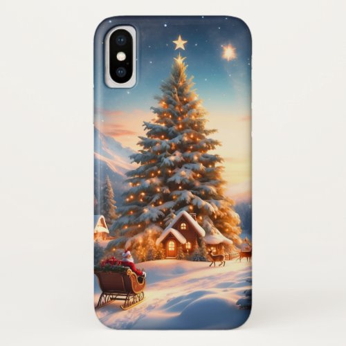 Vintage Christmas Jolly Winking Santa Claus iPhone X Case