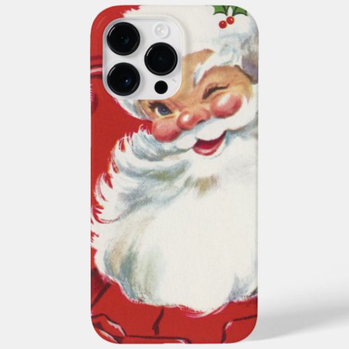 Vintage Christmas Jolly Winking Santa Claus Case_Mate iPhone 14 Pro Max Case