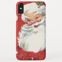 Vintage Christmas, Jolly Winking Santa Claus iPhone XS Max Case