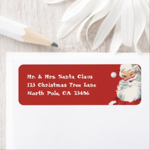 Vintage Christmas, Jolly Winking Santa Claus Label