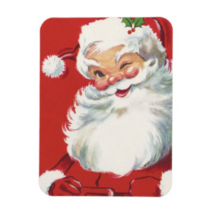 Vintage Christmas, Jolly Winking Santa Claus Magnet