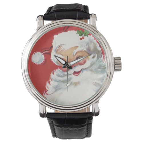 Vintage Christmas Jolly Winking Santa Claus Watch