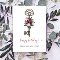 Vintage Christmas Key We've Moved Holiday Moving Postcard