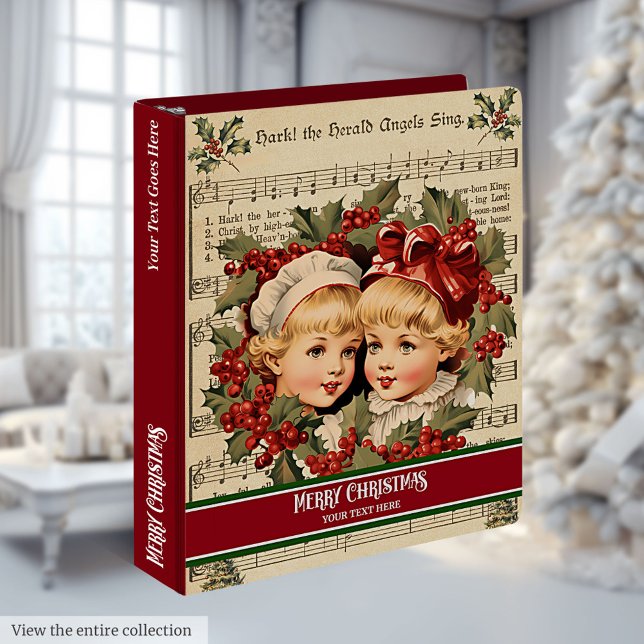 Vintage Christmas Kids Binder Personalized Holiday (Vintage Christmas Kids Binder Personalized Holiday Gift)