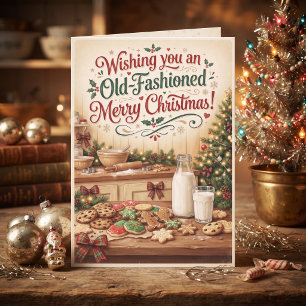 Vintage Christmas Kitchen Holiday Retro Baking Card