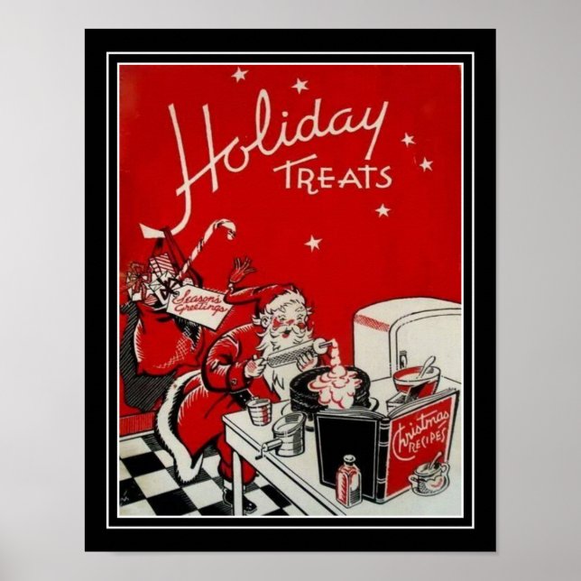 Vintage Christmas Kitchen Print 11x14 (Front)