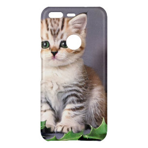 Vintage Christmas Kitten and Holly Uncommon Google Pixel Case