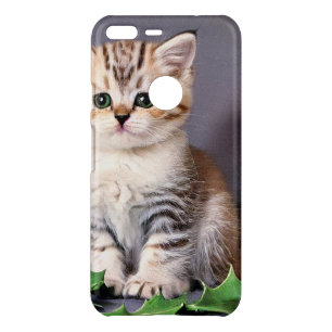 Vintage Christmas Kitten and Holly Uncommon Google Pixel XL Case