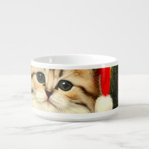 Vintage Christmas Kitten Bowl