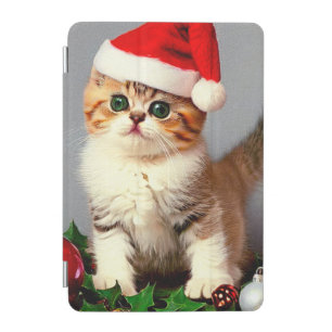 Vintage Christmas Kitten in Santa Hat iPad Mini Cover