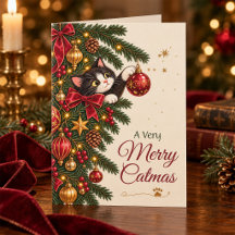Vintage Christmas Kitten Merry Catmas