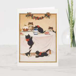 Vintage Cat Christmas Cards Zazzle 100 Satisfaction Guaranteed
