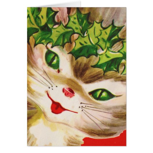 vintage Christmas Kitty Cards (Front)