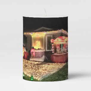 Vintage Christmas Lights and Decorations Pillar Candle