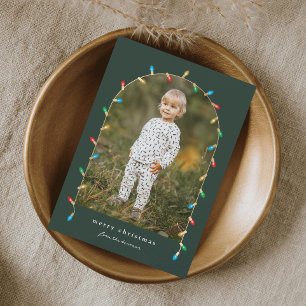 Vintage Christmas Lights Photo Arch Holiday Card