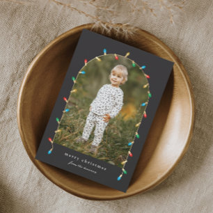 Vintage Christmas Lights Photo Arch Holiday Card