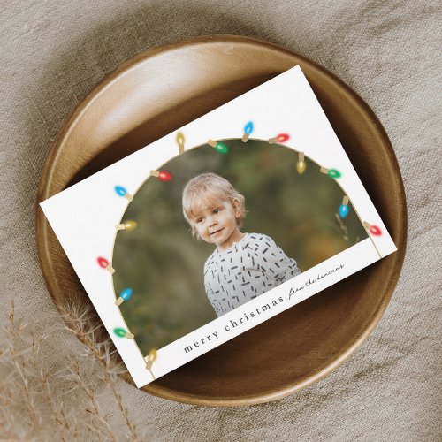 Vintage Christmas Lights Photo Arch Holiday Card