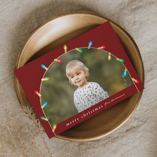 Vintage Christmas Lights Photo Arch Holiday Card