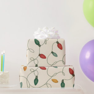 Vintage Christmas Lights Wrapping Paper Elegant