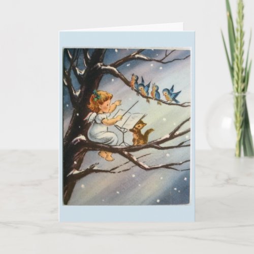 Vintage Christmas _ Little Angel  Her Musicians Card