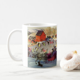 Vintage Christmas, Love and Romance Sleigh Ride Coffee Mug