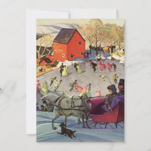 Vintage Christmas, Love and Romance Sleigh Ride Invitation