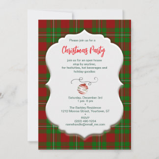 Vintage Christmas MacGregor Tartan Plaid Invitation
