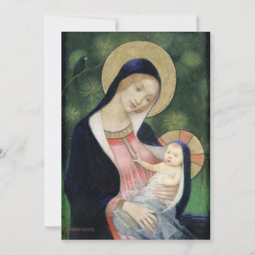 Vintage Christmas Madonna  Child Holiday Card