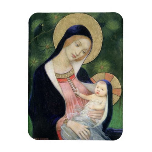 Vintage Christmas Madonna  Child Holiday Card Magnet