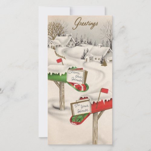Vintage Christmas mailboxes Gifts Holiday Card