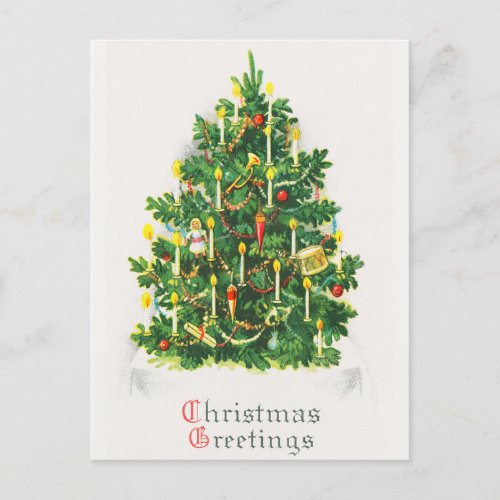 Vintage Christmas Merry Christmas Greetings Holiday Postcard