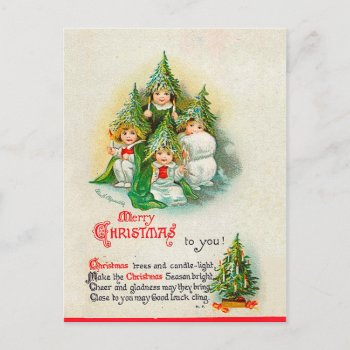 Vintage  Christmas - Merry Christmas To You Holiday Postcard by VictorianWonders at Zazzle
