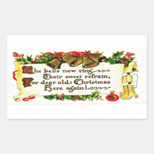 Vintage Christmas Message Rectangular Sticker