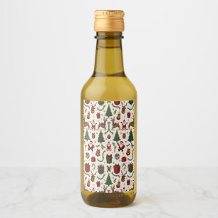 Vintage Christmas Mini Wine Bottle Labels
