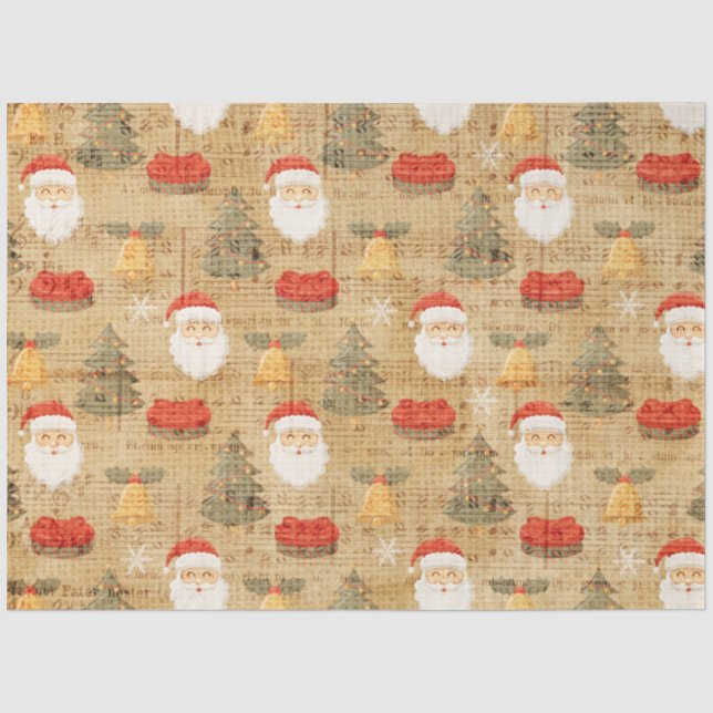 Vintage Christmas Mix Series Design 10 Tissue Paper (Front)