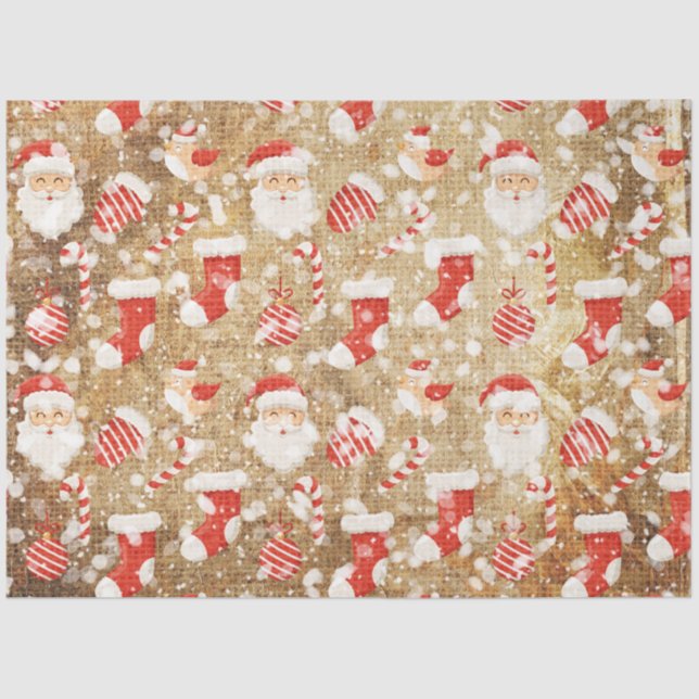 Vintage Christmas Mix Series Design 6 Tissue Paper (Front)