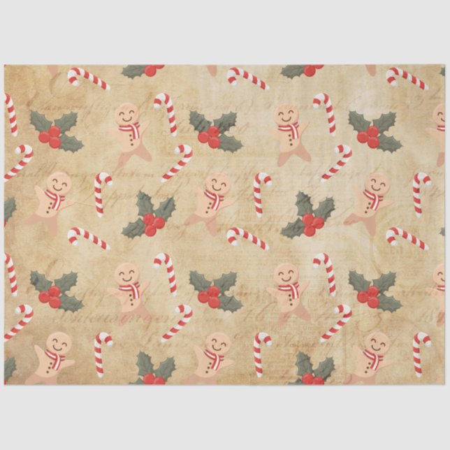 Vintage Christmas Mix Series Design 7 Tissue Paper (Front)